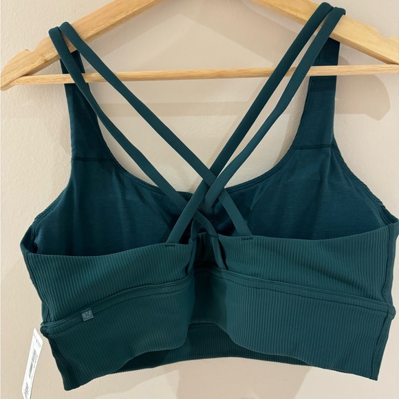 BNWT - Lululemon Athletica Dark Teal Ribbed Energy Bra Long Line - Picture 2 of 4